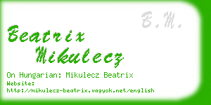 beatrix mikulecz business card